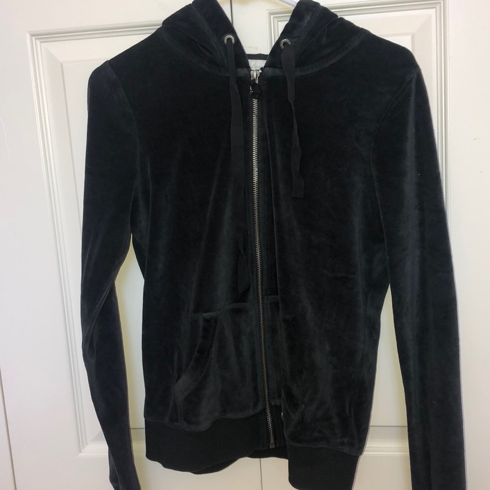 velvet black zip up